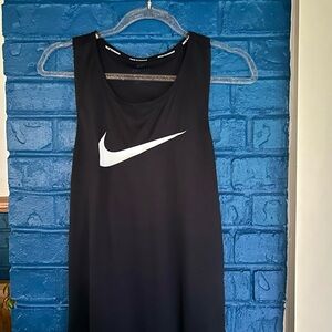 Nike Black Sleeveless Top with White Swoosh‎